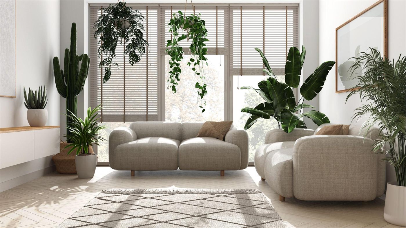 Salón luminoso con acabados naturales en Alicante — Royal Imbau